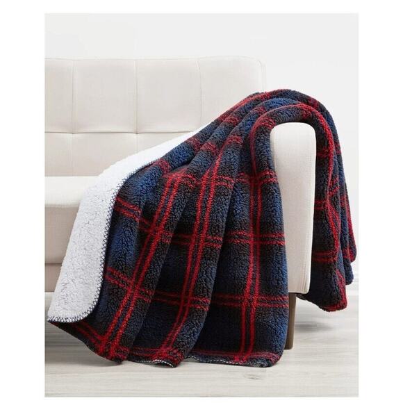 Morgan Home Holiday Printed Reversible Sherpa Throw 50x60 - Picture 1 of 1